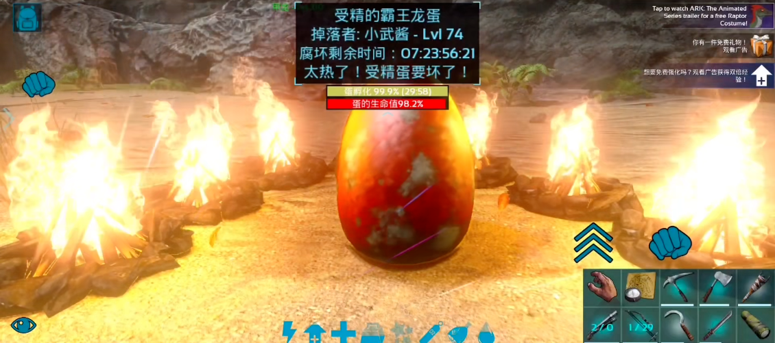 方舟生存进化手游如何孵化龙蛋