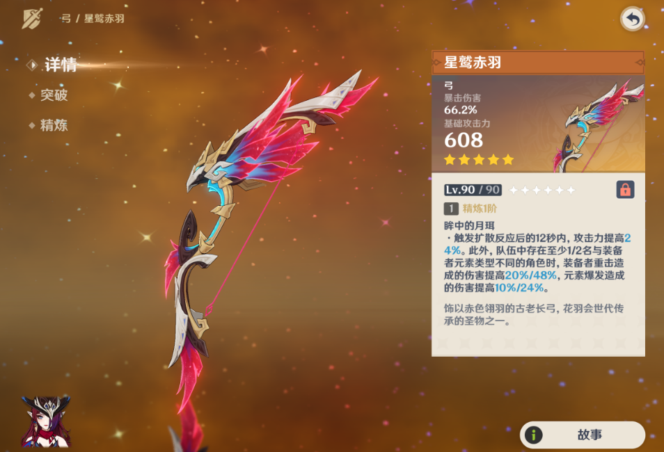 原神星鹫赤羽可以给谁用