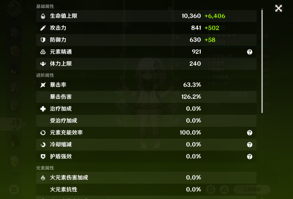 原神角色面板怎么看