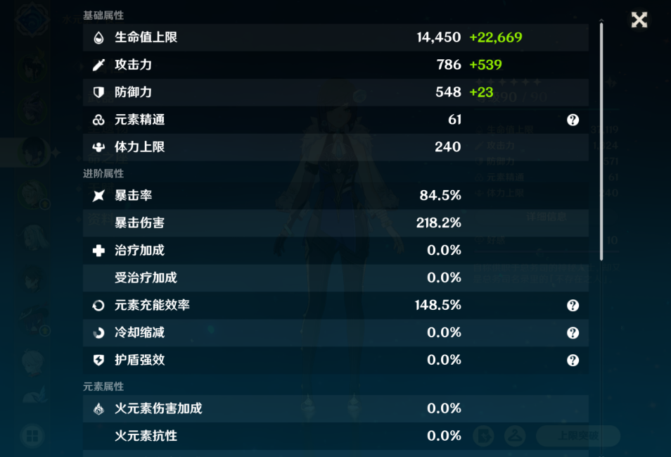 原神角色面板怎么看