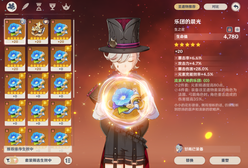 原神林尼圣遗物怎么选