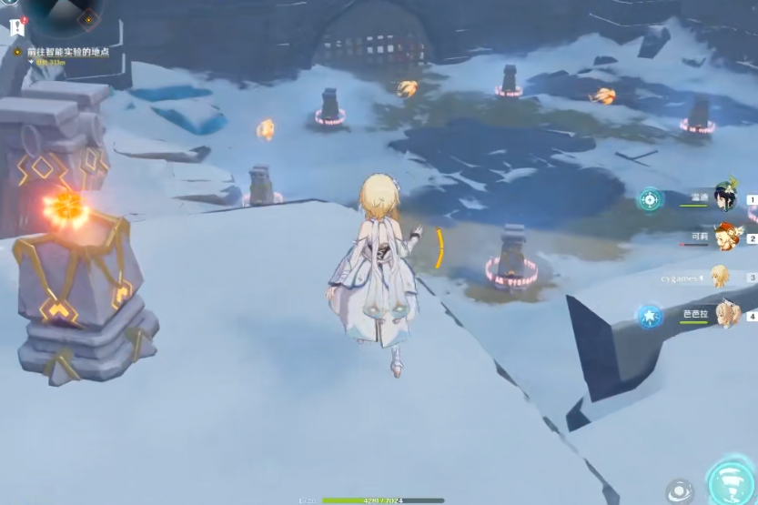 原神雪山精灵石柱如何解密