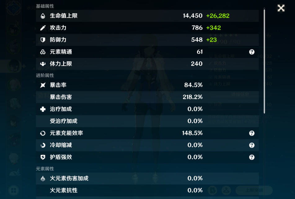 原神夜兰面板多少合适