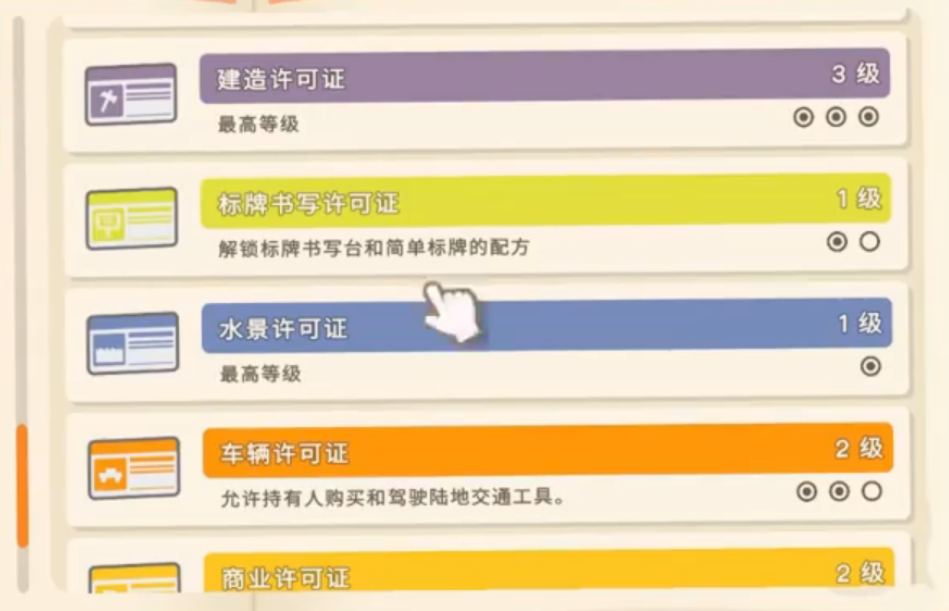 金垦小镇哪些许可证有前置许可证解锁条件 金垦小镇哪些许可证有前置许可证解锁条件