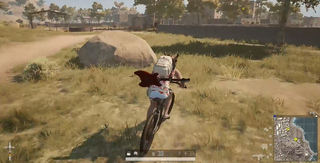 绝地求生怎么捡自行车