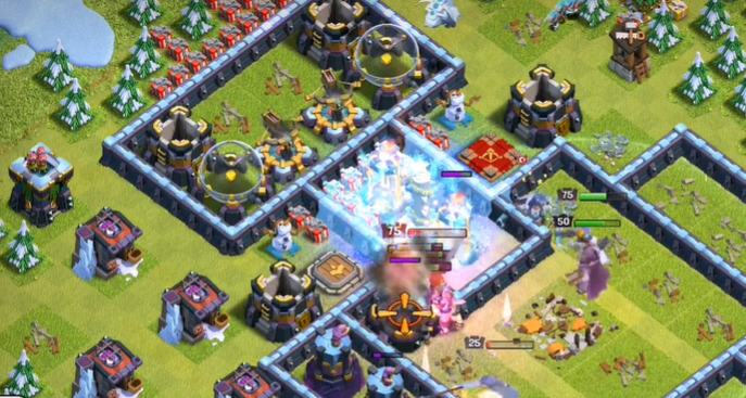 部落冲突冰雪女王怎么打