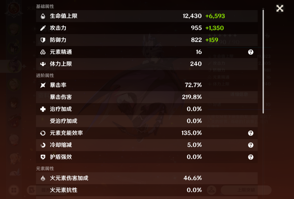 原神杜林面板多少毕业